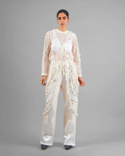Cord Fringe Top & Drape Tassel Trouser Set