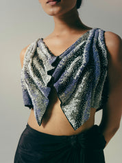 The Smear Bustier And Draped Saree Skirt Set