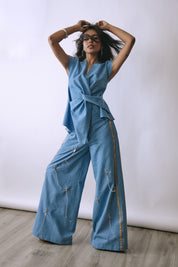 Ice Indigo Sculpt Top