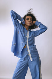 Blue Striped Co-ord Set