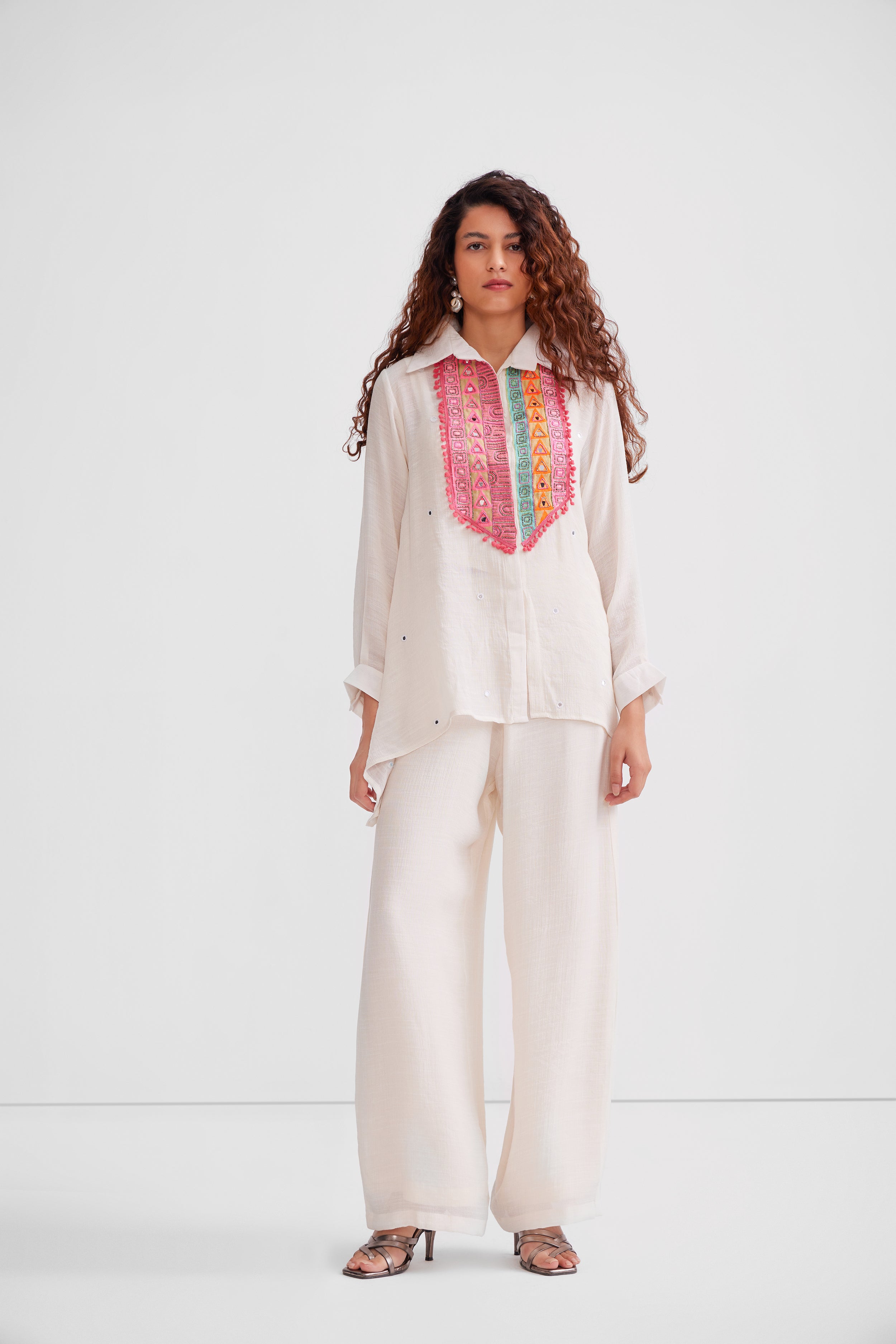 Multicoloured Yoke Twin Set