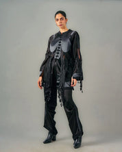 Cut Out Tassels Jacket & Pick Up Trouser Set