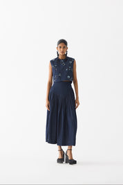Calla Denim Crop Top & Skirt