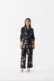 Black Sakura Crop Top and Pants