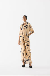Cream Sakura Shirt Dress
