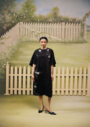 Midnight Bloom Shift Dress