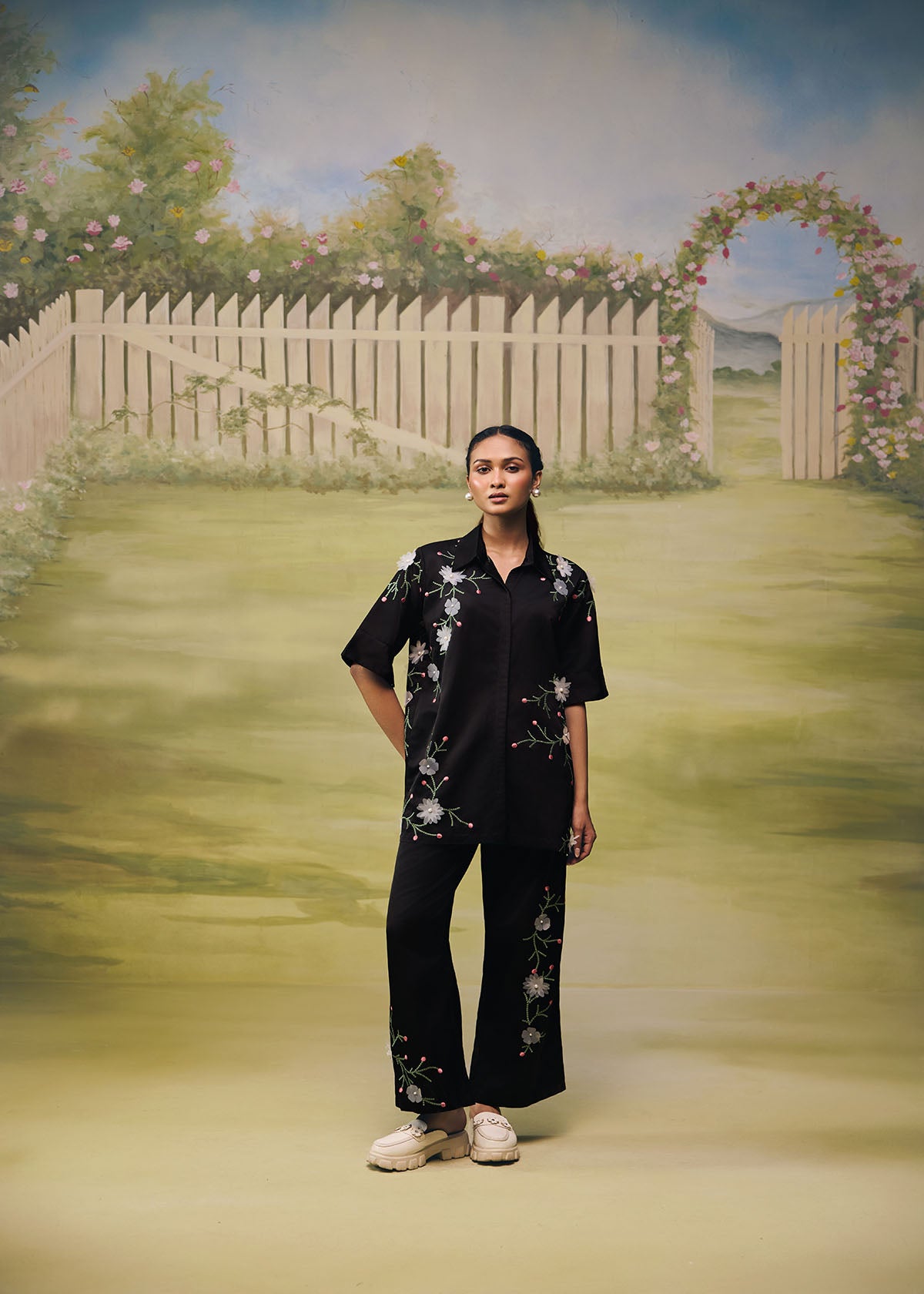 Midnight Bloom Realxed Co-ord Set