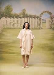 Golden Mist Relaxed Short Dress
