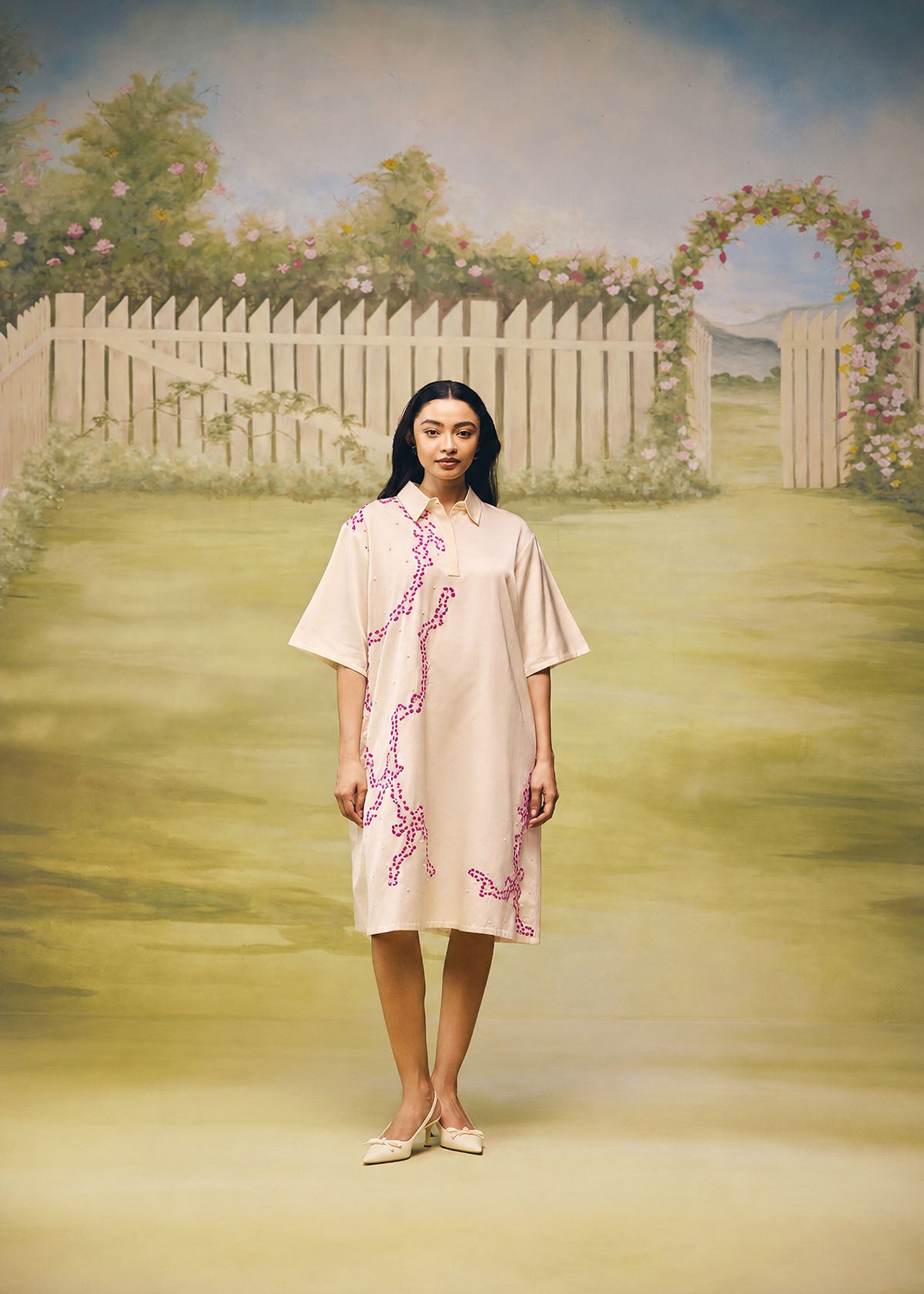 Berry Bloom Relaxed Short Dress