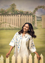 Mist Blue Garden Shirt Dress