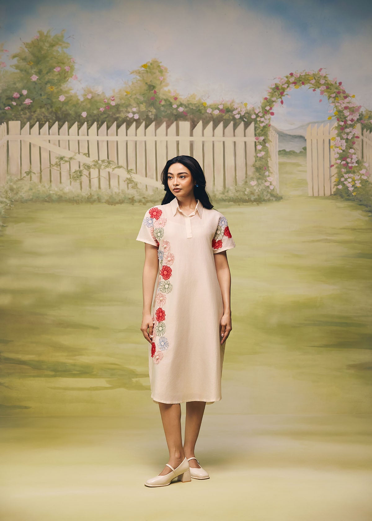 Petal Dust Fluid Shirt Dress