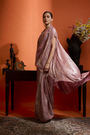 Metallic Rose Draped Ensemble