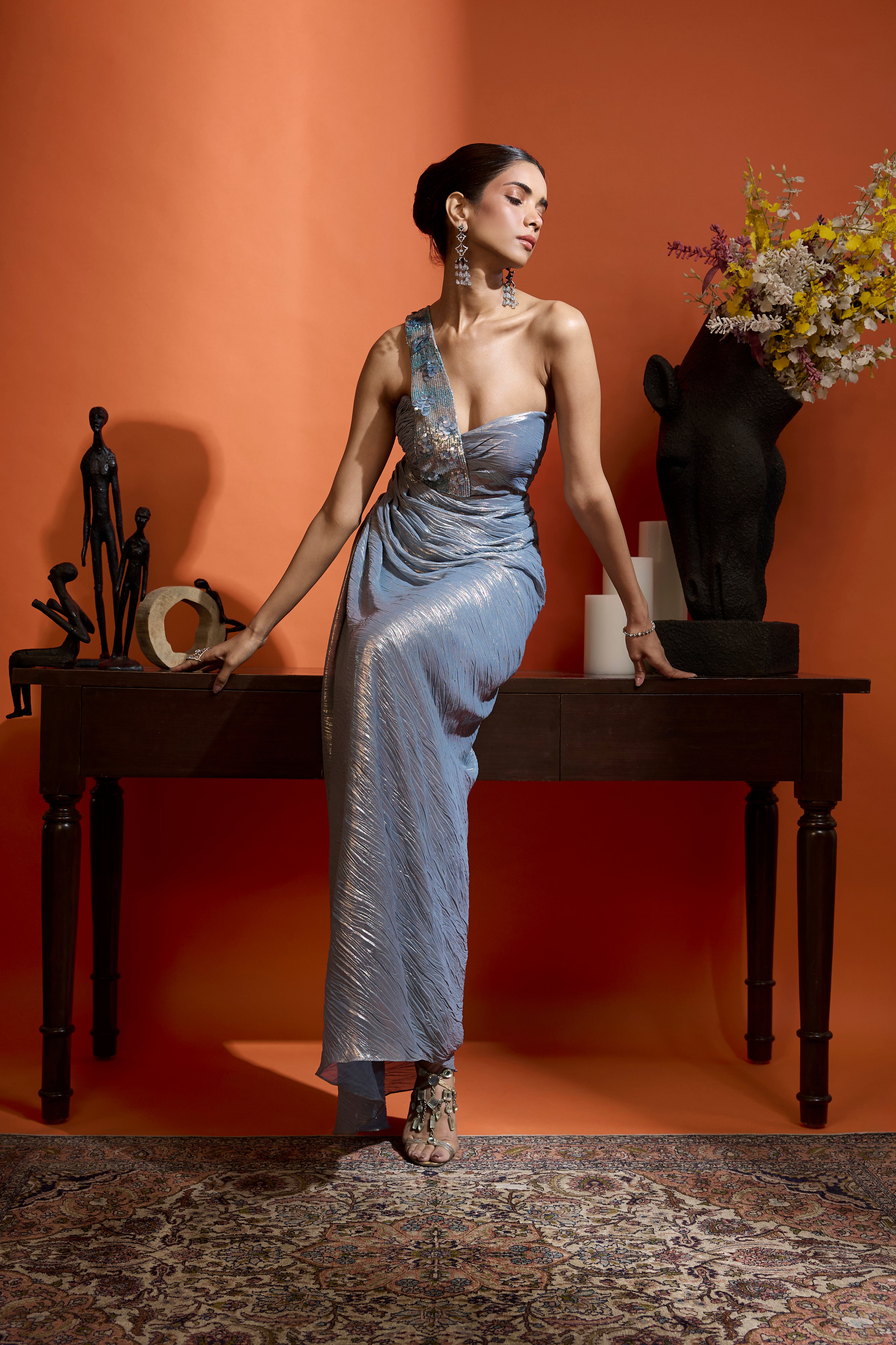 Gilded Powder Blue Dress