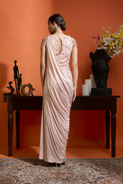 Champagne Pink Drape Gown