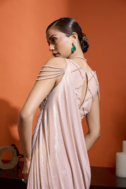 Champagne Pink Drape Gown