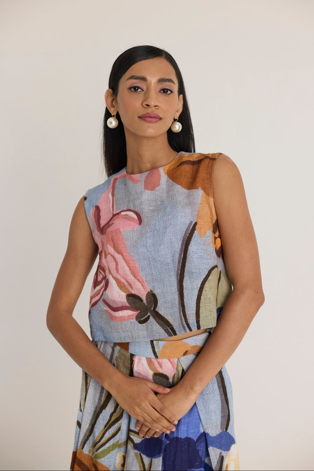 Nico Linen Top & Skirt Set