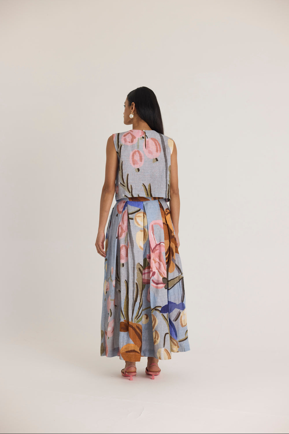 Nico Linen Top & Skirt Set