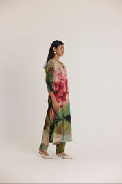 Tilly Embroidered Long V Neck Kurta Set