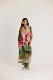 Tilly Embroidered Long V Neck Kurta Set