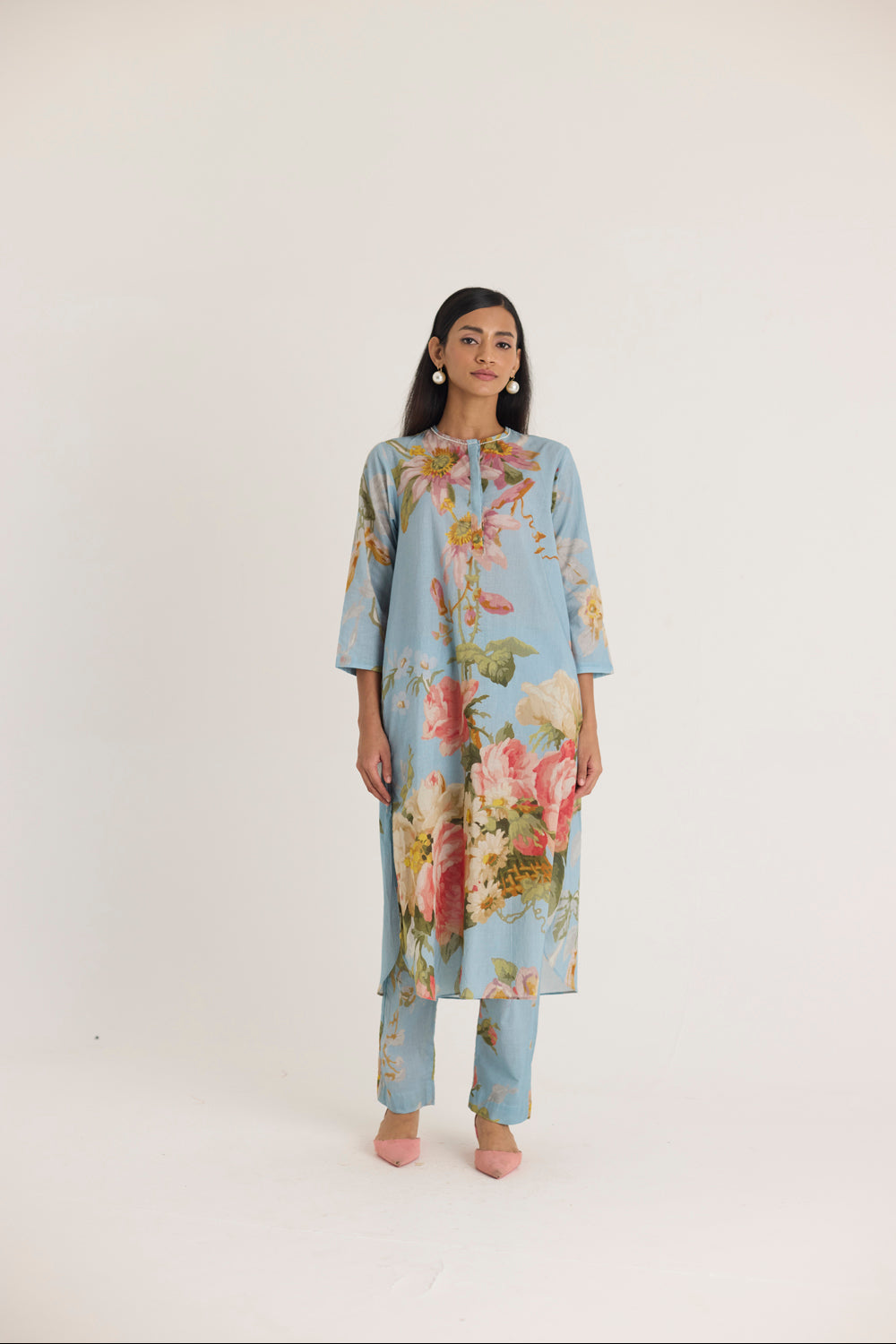 Taffy Long Cotton Kurta Set