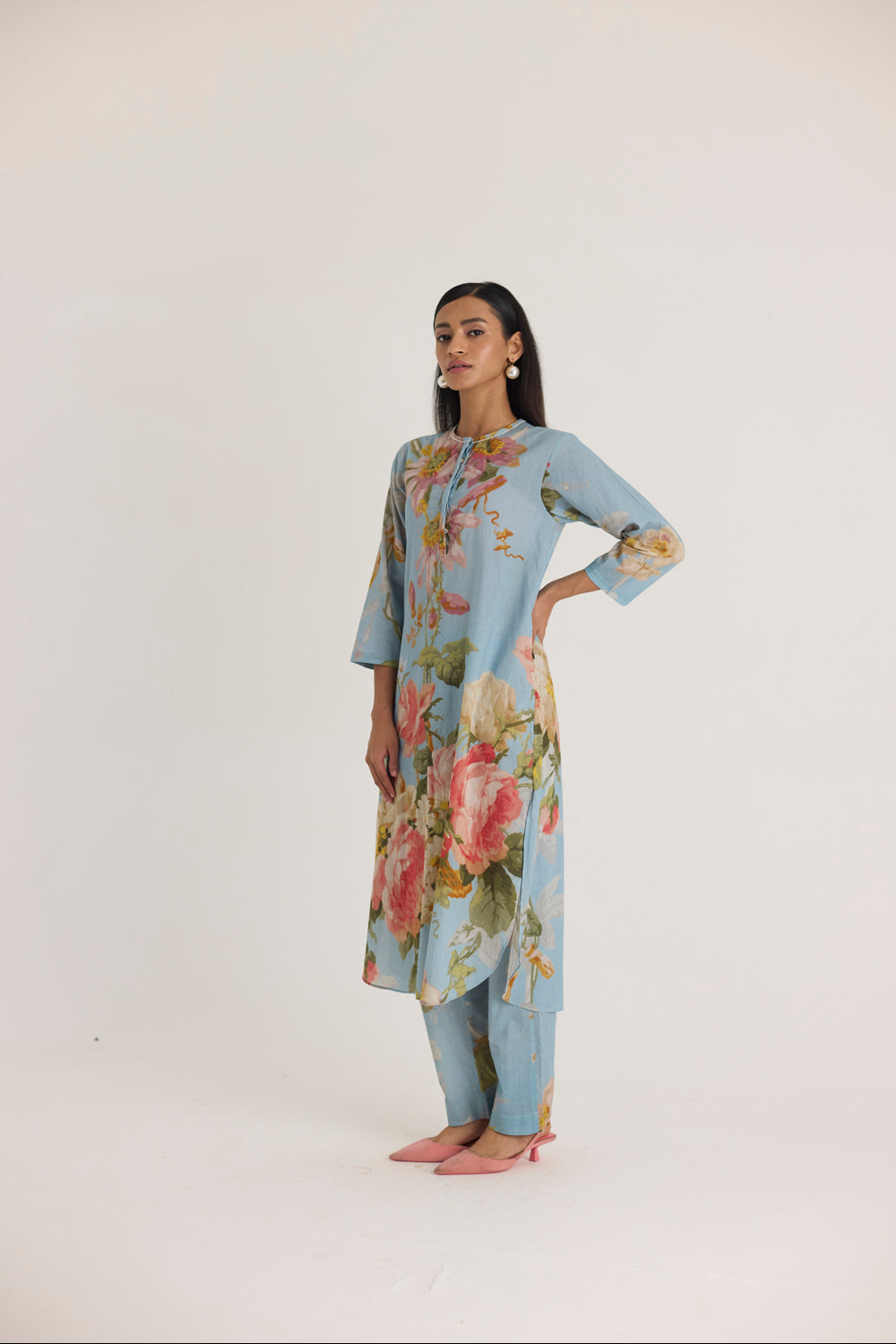 Taffy Long Cotton Kurta Set