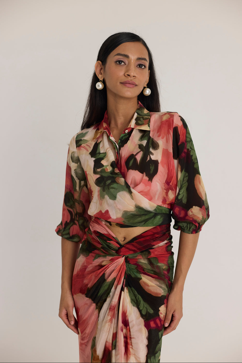 Scarlett Tie-up Top & Skirt Set