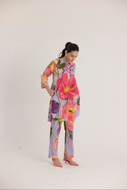 Dolly Purple Short Cotton Kurta Set