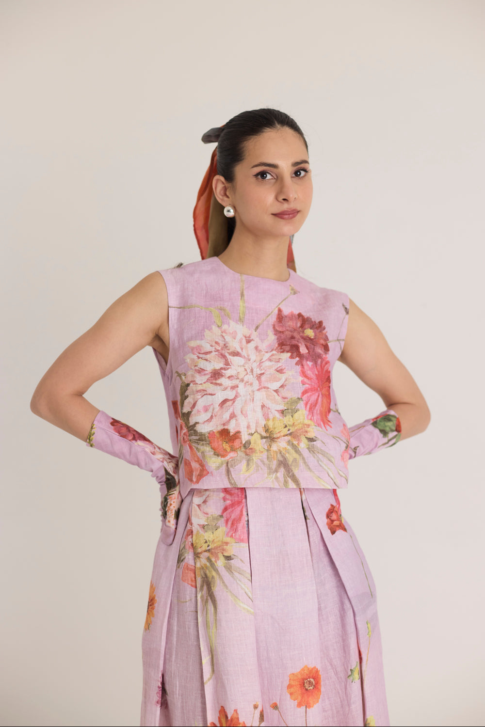 Giggle Berry Linen Top & Skirt Set