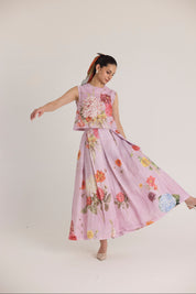 Giggle Berry Linen Top & Skirt Set