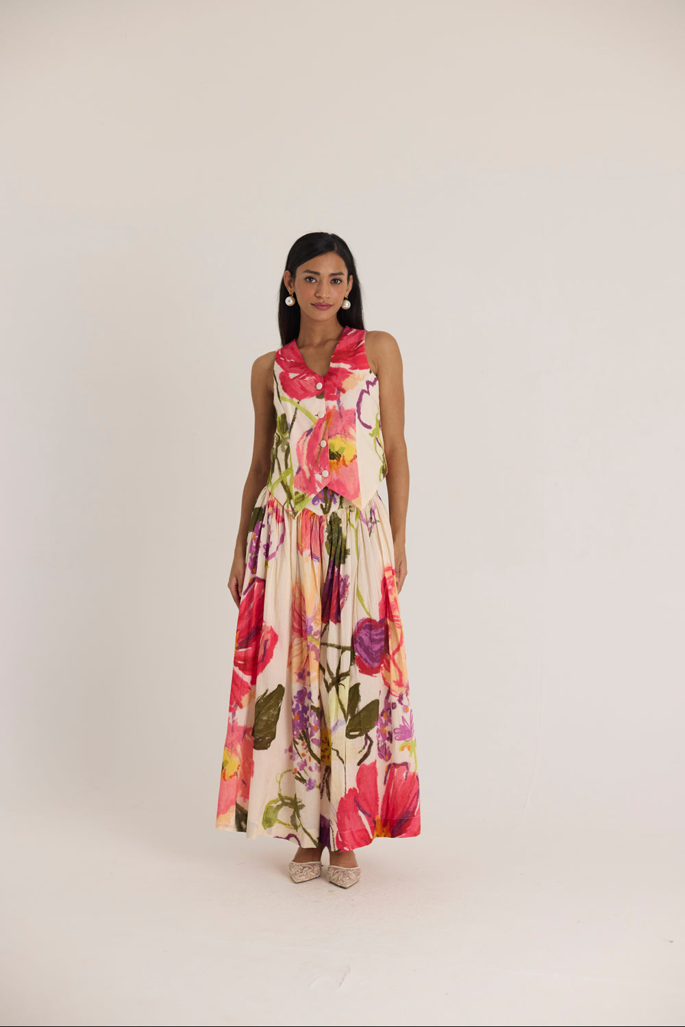 Dolly White Waistcoat & Skirt Set