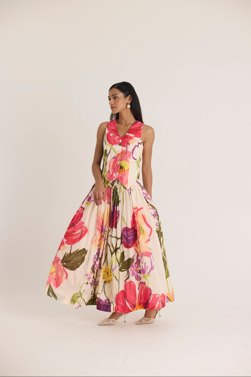 Dolly White Waistcoat & Skirt Set