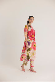 Dolly White Crepe Long Kurta Set