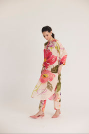 Dolly White Crepe Long Kurta Set