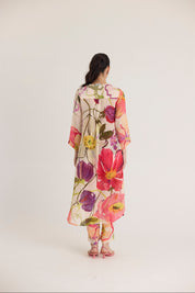 Dolly White Crepe Long Kurta Set