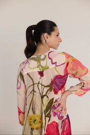 Dolly White Crepe Long Kurta Set