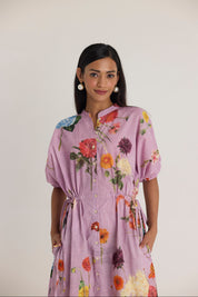 Giggle Berry Lilac Side Tie Up Dress