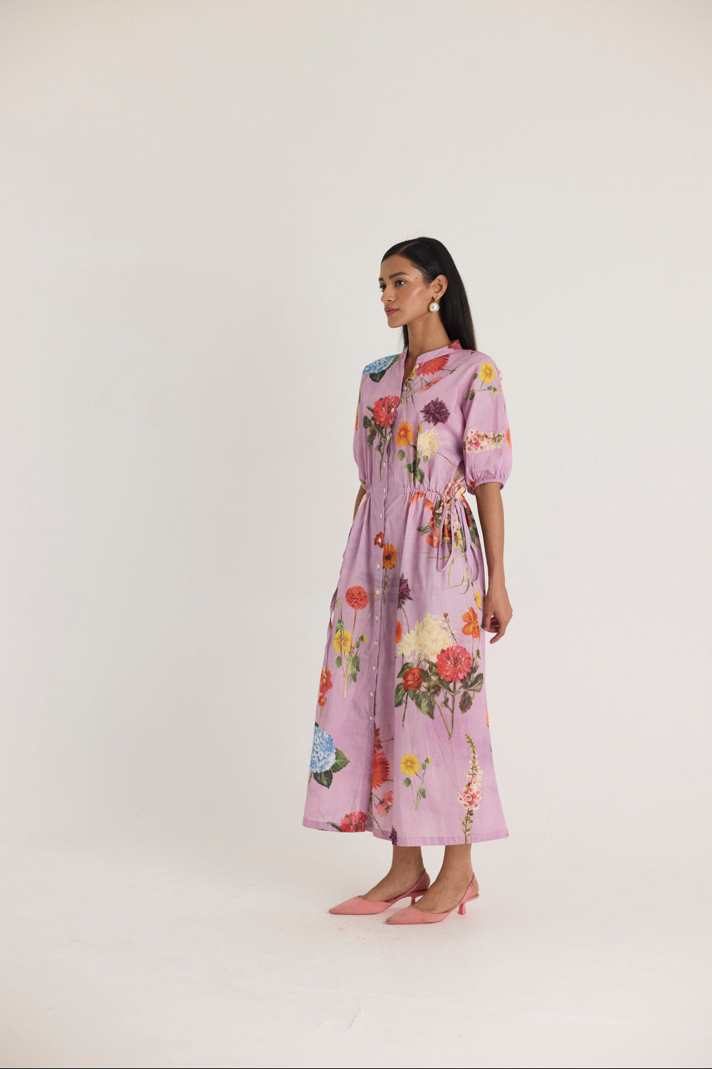 Giggle Berry Lilac Side Tie Up Dress