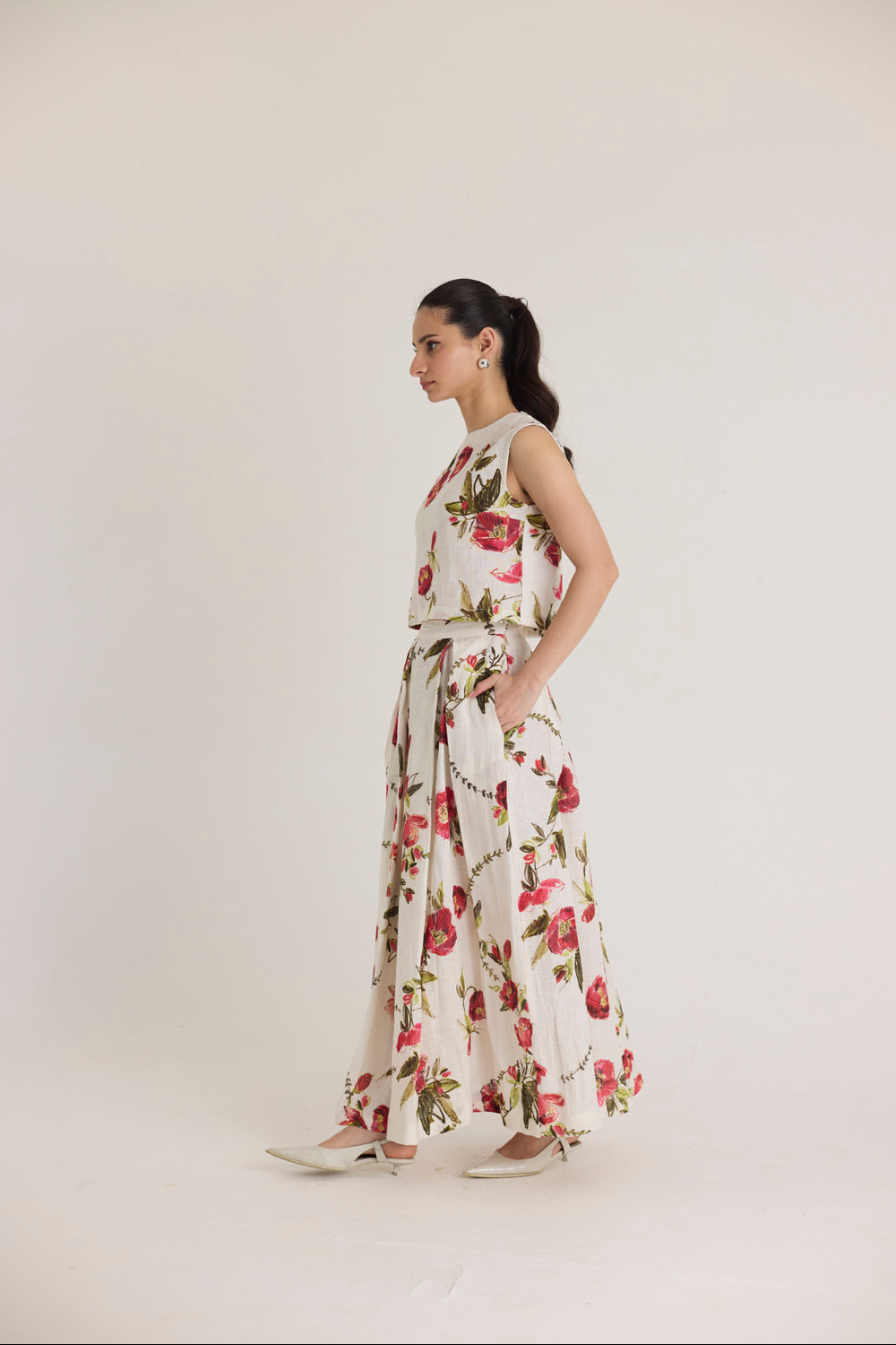 Rosita Linen Top & Skirt Set