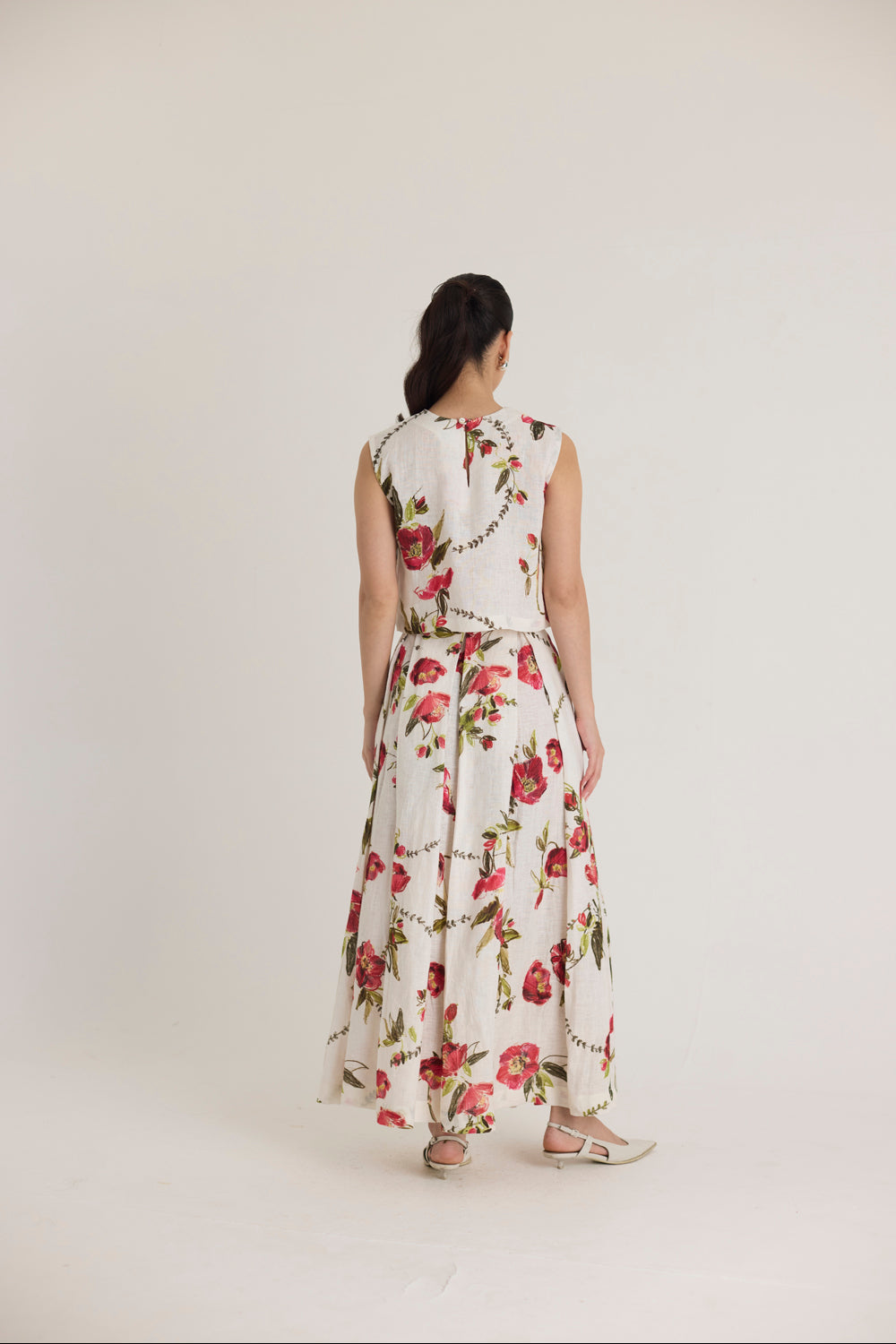 Rosita Linen Top & Skirt Set