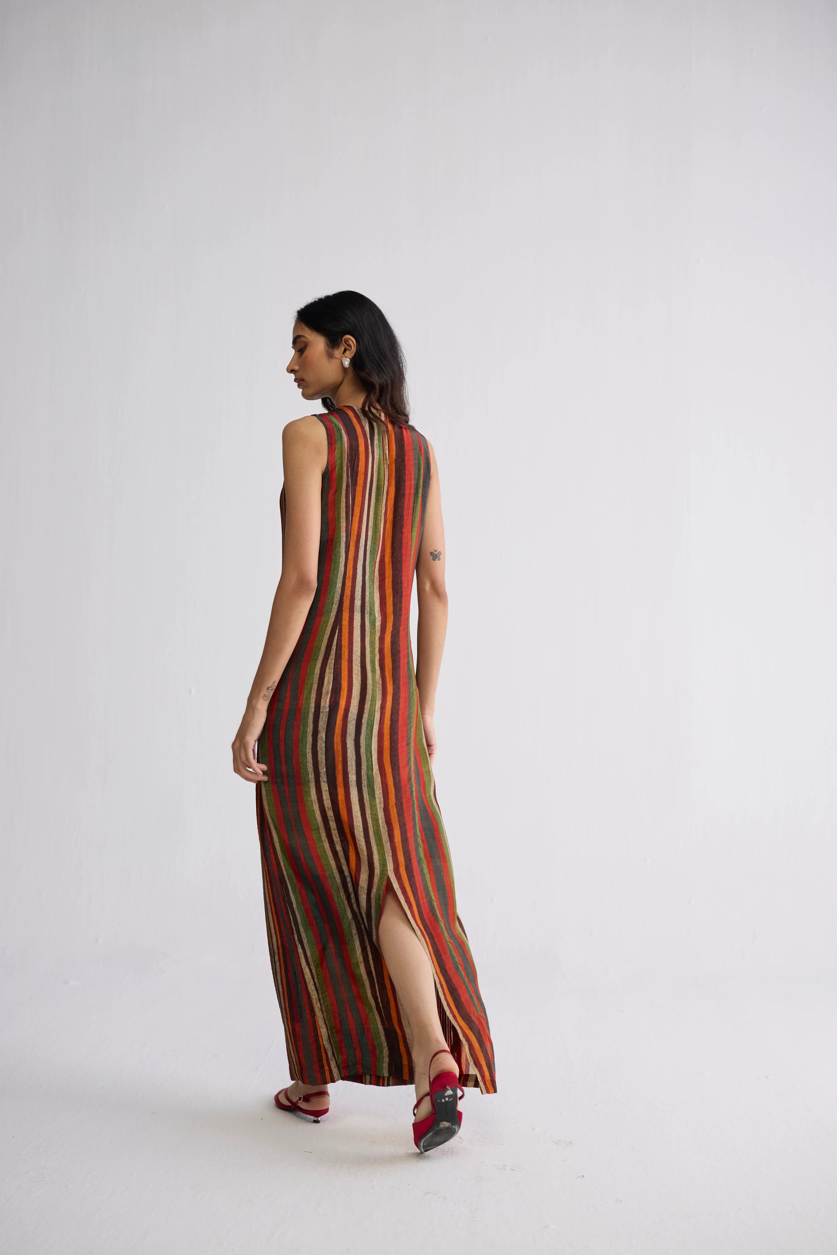 Jilian Crepe Pintucks Dress