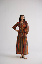 Jilian Top & Pintucks Skirt Set