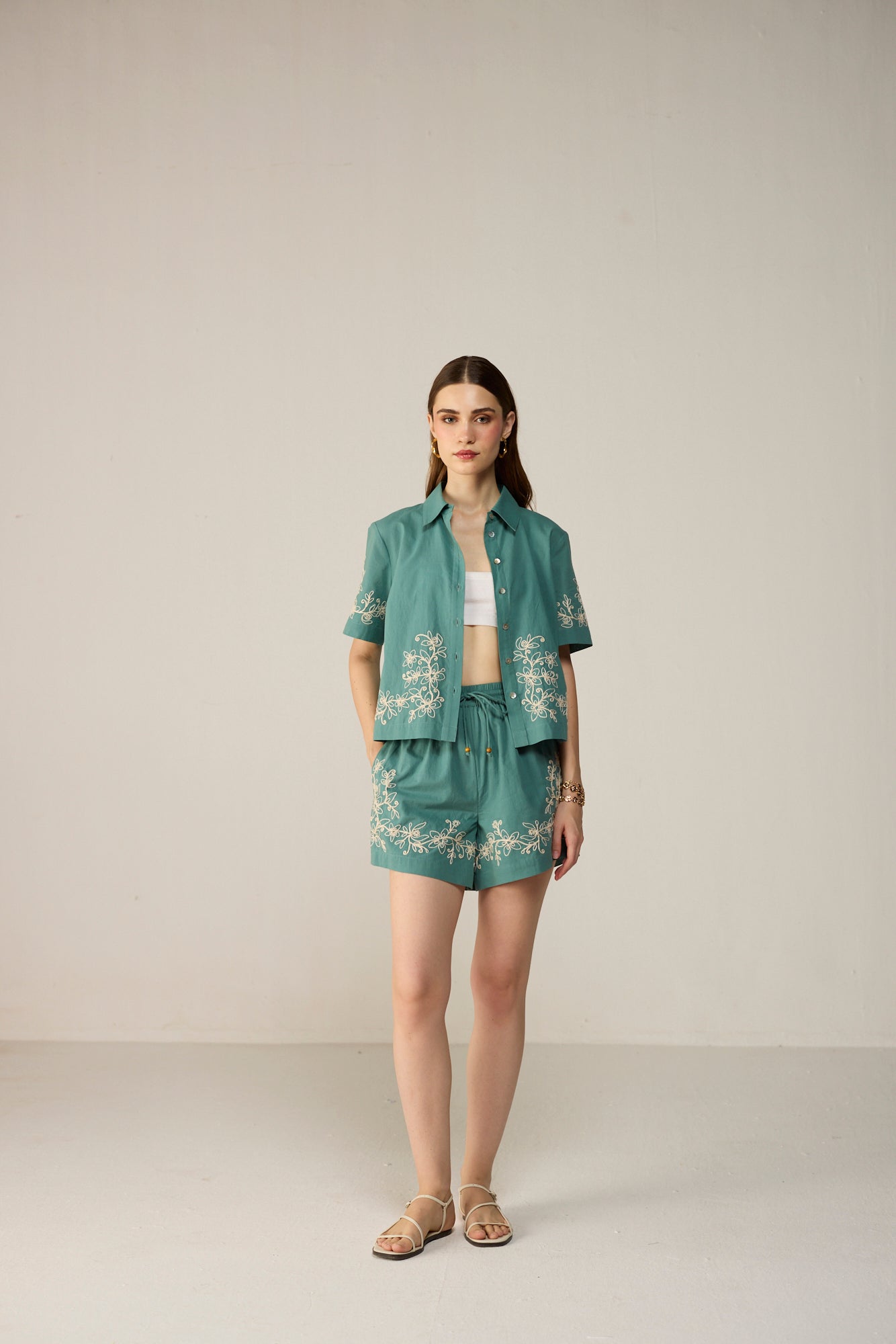 Malibu Crop Shirt Co-ord Set