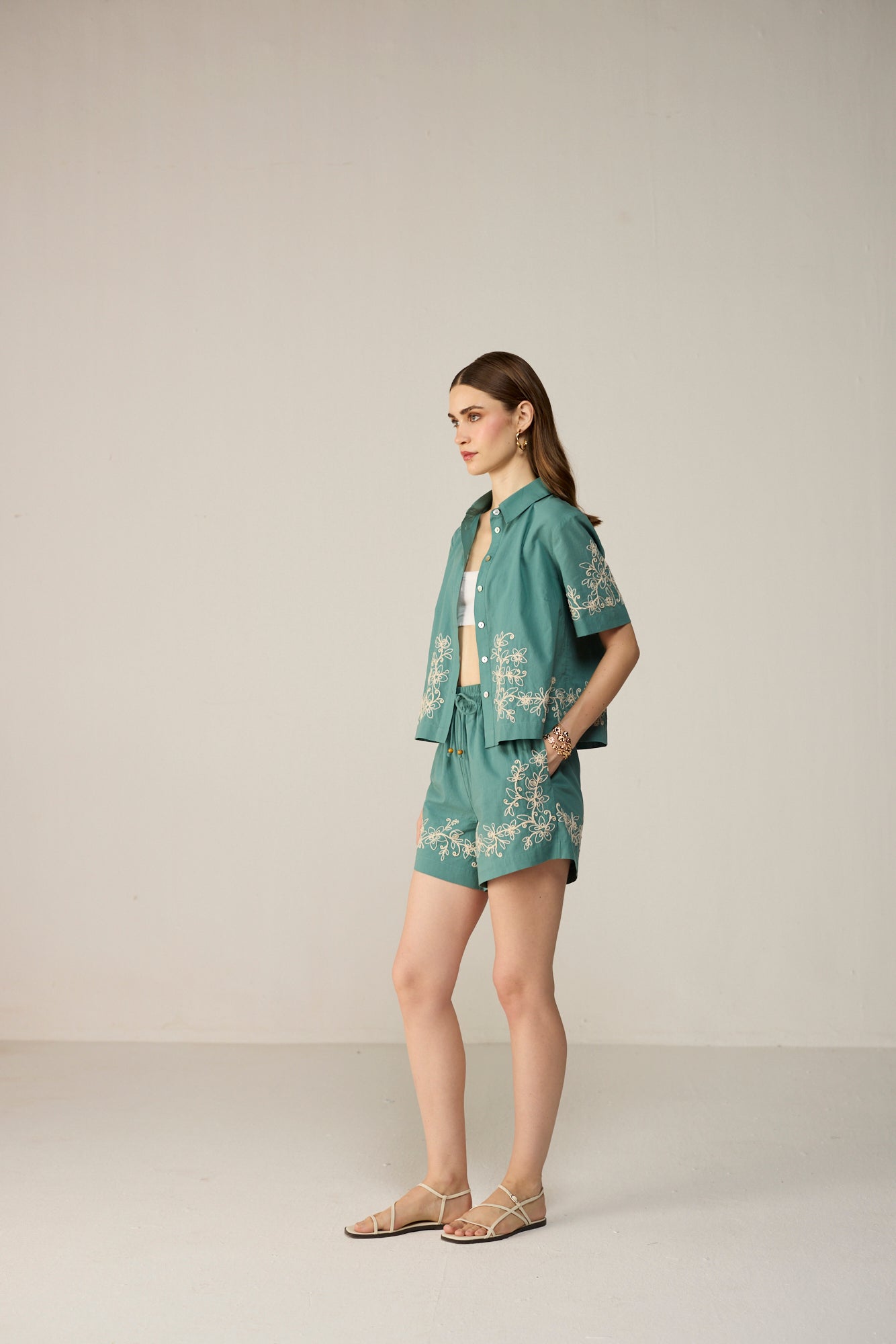 Malibu Crop Shirt Co-ord Set