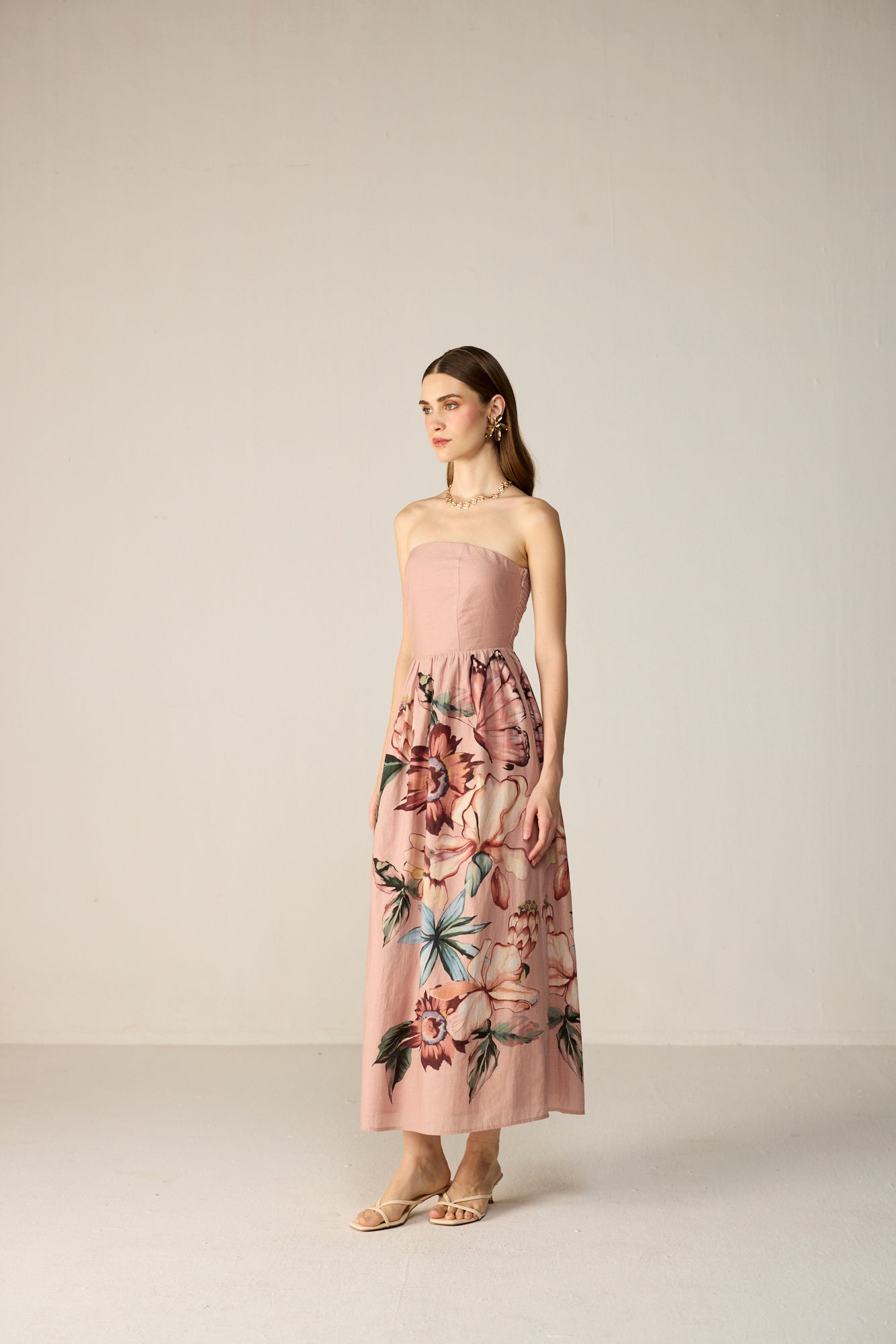 Orelia Midi Dress Pink