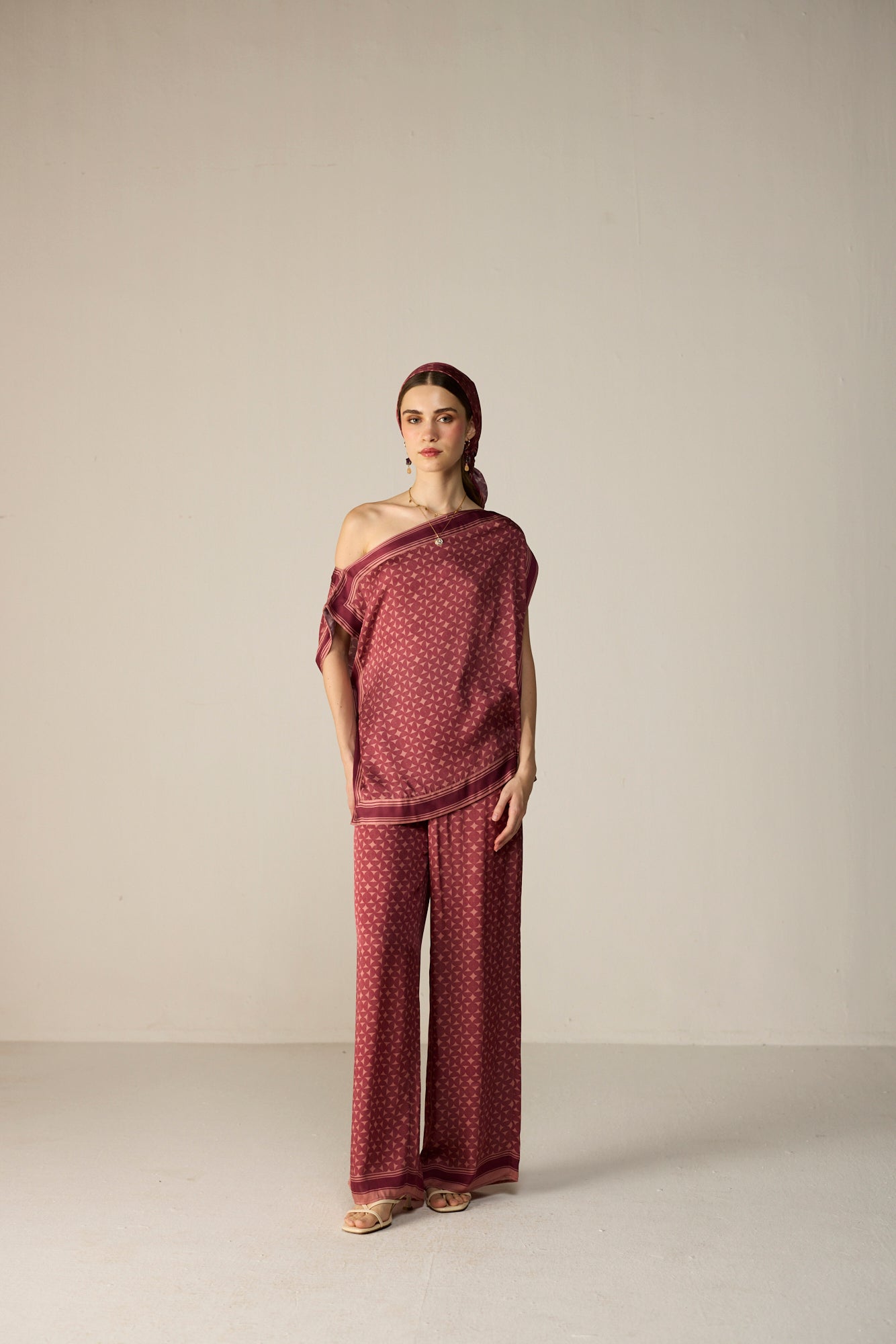 Freya Top Co-ord Set Maroon
