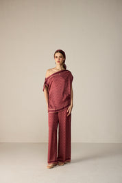 Freya Top Co-ord Set Maroon