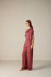 Freya Top Co-ord Set Maroon
