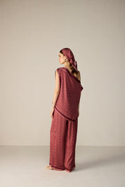 Freya Top Co-ord Set Maroon