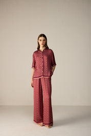 Noah Shirt Co-ord Set Maroon