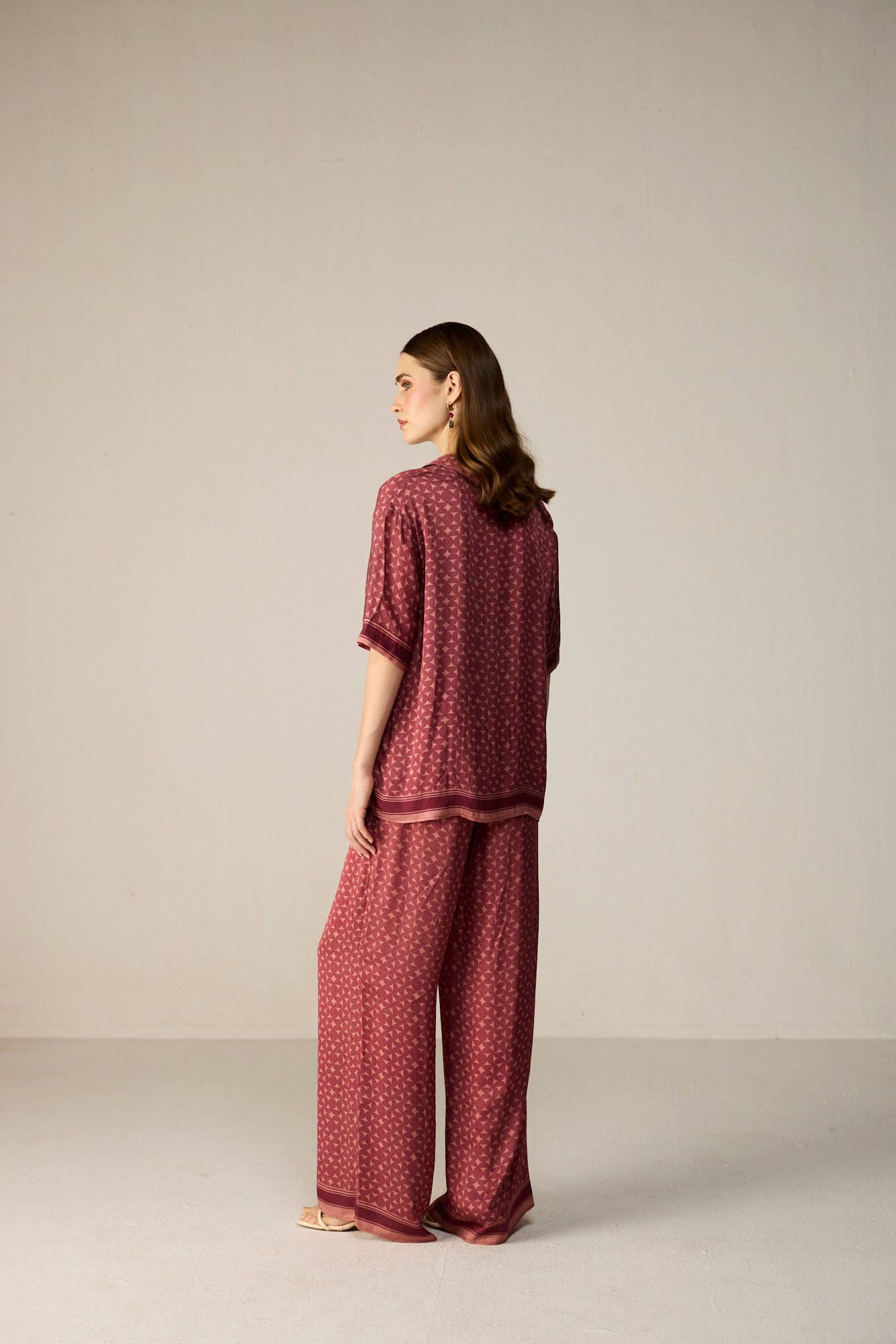 Noah Shirt Co-ord Set Maroon